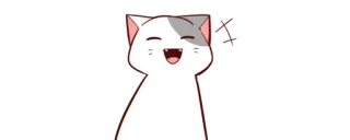 😄 gato, gato anime, fofo, adesivo, gato feliz telegram sticker
