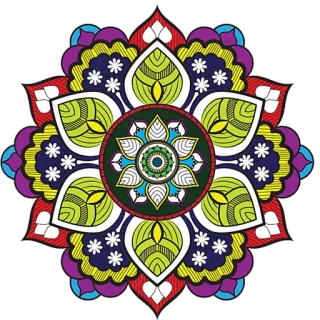 🎨 曼荼羅, 花, 幾何学的, カラフル, パターン, アート, デザイン telegram sticker