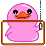 ⚙ rosa, anatra, cartone animato, personaggio, animale telegram sticker
