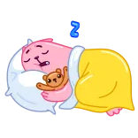 😴 z 자는, 잠, 만화, 곰, 베개 telegram sticker