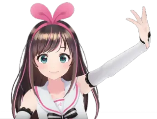👋 Kizuna AI Anime, Ragazza, Youtuber Virtuale, Kizuna AI, Kawaii telegram sticker