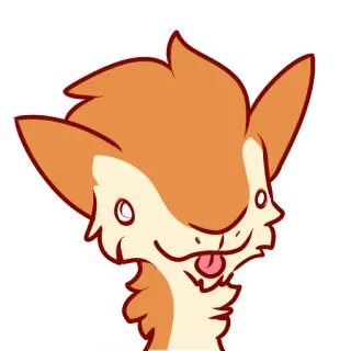😜 furry, animal, cartoon, dog, happy, tongue whatsapp sticker