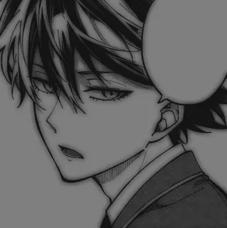 ⚓️ anime, manga, boy, monochrome, art, portrait telegram sticker