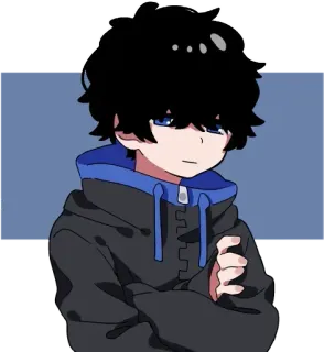 😶 Anime, Manga, Chico, Personaje, Dibujo animado, Arte whatsapp sticker