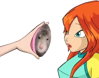 🐀 Bloom Winx Club desenho animado, fada, animal, magia telegram sticker