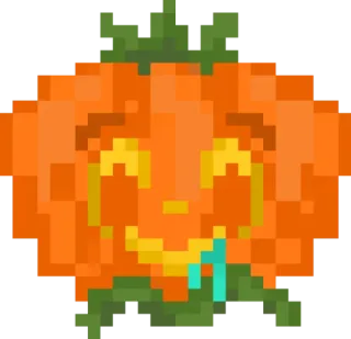 🤤 南瓜, 万圣节, 橙色, 南瓜灯, 像素画, 节日 telegram sticker