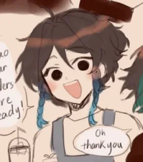 🌟 Oh thank you anime, kreskówka, dziękuję, słodki telegram sticker