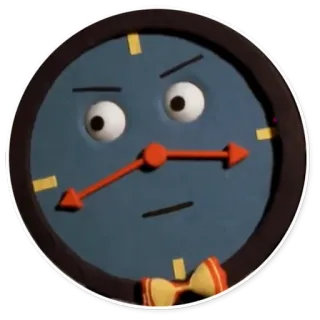 🕓 Tony the Talking Clock Don't Hug Me I'm Scared 時計, おしゃべり時計, Don't Hug Me I'm Scared, パペット, アニメ, ウェブシリーズ telegram sticker