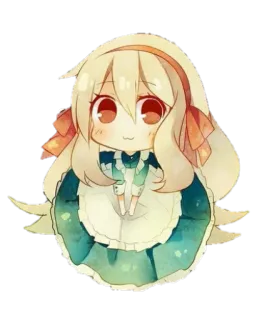 😊 Chibi, Anime, Mignon, Kawaii, Dessin animé, Manga, Fille telegram sticker