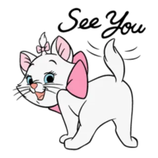 🙃 Marie The Aristocats gato, gatito, Los Aristogatos, Marie, Disney, dibujos animados, animal telegram sticker