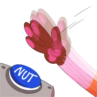 🥜 NUT Кнопка, Мультфильм, Анимация, Текст, Смешной whatsapp sticker