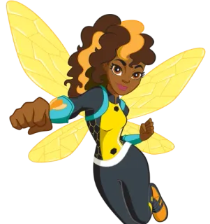 👊 Bumblebee superhero, cartoon, DC Comics, Bumblebee, character telegram sticker