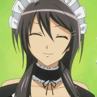 📌 Misaki Ayuzawa Kaichou wa Maid-sama! Anime, Maid, Lächelnd, Mädchen, Brünett, Misaki Ayuzawa telegram sticker
