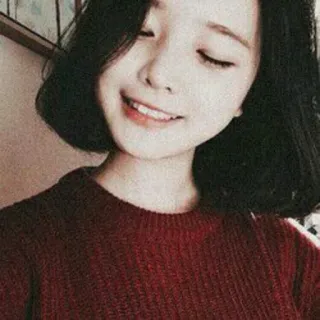 🥂 donna, sorriso, ritratto, felice, persona, maglione rosso whatsapp sticker