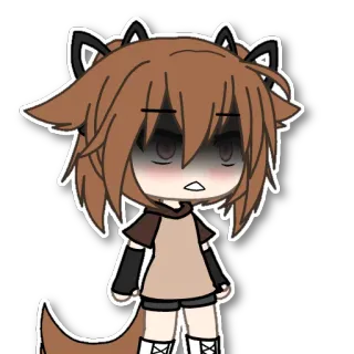 😟 Gacha Life, Персонаж, Аниме, Грустный, Антро, Волк telegram sticker