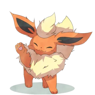 ✋ Flareon Pokémon flareon, pokemon, feu, mignon, orange telegram sticker