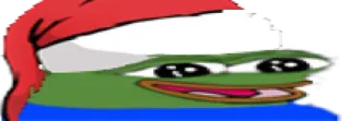 😄 Pepe the Frog pepe, frog, christmas, santa hat, meme, cartoon whatsapp sticker