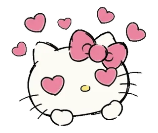 ⭐ Hello Kitty Hello Kitty, carino, cuori, cartoni animati, kawaii, gatto telegram sticker