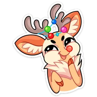 🤭 rendier, kerst, schattig, dier, feestdagen telegram sticker