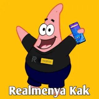 ➖ Patrick Star Realmenya Kak patrick, bintang, kartun, realme, telepon whatsapp sticker