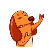 🤘 개, 닥스훈트, 만화, 동물, 뿔 telegram sticker