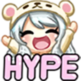 😃 HYPE Hype, Animado, Desenho animado, Anime, Garota, Bonito telegram sticker