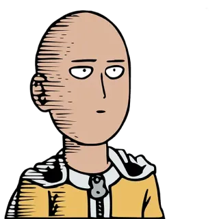 😐 Saitama One-Punch Man Saitama, One-Punch Man, Anime, Eroe, Calvo, Cartone animato telegram sticker