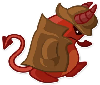 🙁 demon, devil, cartoon, character, red, horns, sticker whatsapp sticker