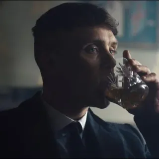 🗿 Tommy Shelby Peaky Blinders hombre, bebiendo, alcohol, retrato, Tommy Shelby, Peaky Blinders telegram sticker