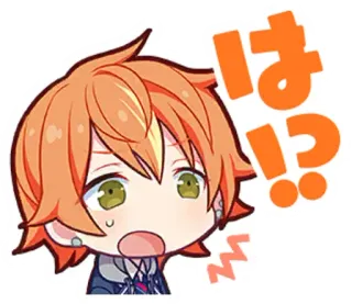 😱 は!? Anime, Choc, Surpris, Bulle de dialogue, Cheveux orange whatsapp sticker