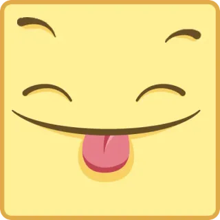 😝 Emoji, Twarz, Język, Szczęśliwy, Kwadrat, Uroczy telegram sticker
