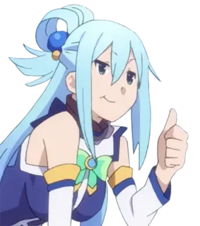 👍 Aqua Konosuba Anime, Jempol ke atas, Konosuba, Aqua, Karakter telegram sticker