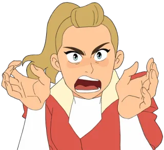 🤬 Adora She-Ra and the Princesses of Power cartoon, angry, worried, character, Adora telegram sticker