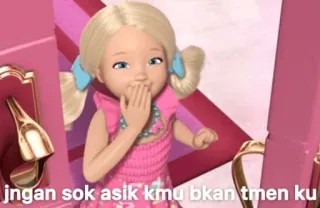 😆 jangan sok asik kmu bkan tmen ku anak, anak, lelucon, lucu, meme, perempuan telegram sticker