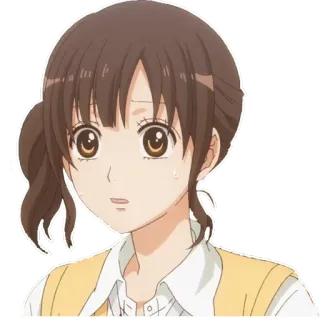 🙁 anime, cartoon, girl, character, illustration whatsapp sticker