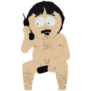 📞 Randy Marsh South Park cartoon, character, phone, humor telegram sticker