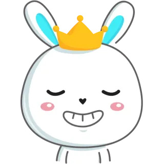 👑 Hase, Kaninchen, Krone, niedlich, Aufkleber, Cartoon, Tier, fröhlich telegram sticker