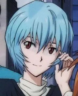 🌟 Rei Ayanami Neon Genesis Evangelion Anime, Porträt, blaue Haare, rote Augen, Rei Ayanami, Neon Genesis Evangelion, Charakter telegram sticker
