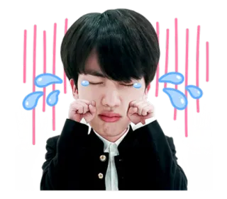 😭 Jin pleurer, triste, contrarié, coréen, K-pop, BTS, Jin, larmes telegram sticker