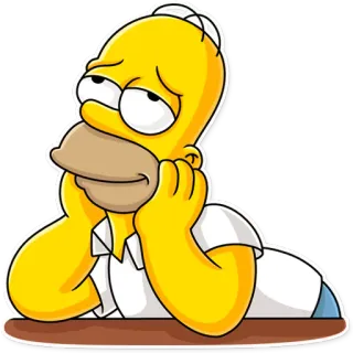 😌 Homer Simpson The Simpsons Homer Simpson, Les Simpson, dessin animé, jaune, ennuyé, assis telegram sticker