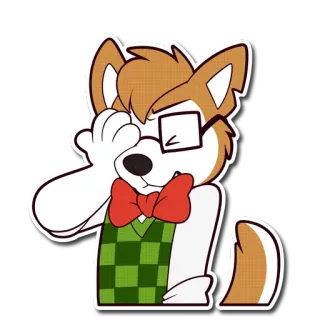 😣 furry, personaje, gafas, antropomórfico, dibujos animados telegram sticker