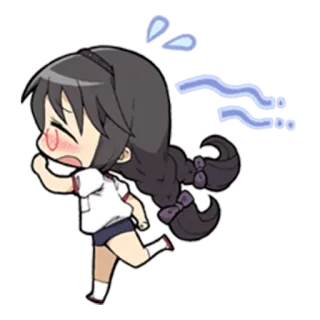 🏃 Cartone animato, Correre, Sudore, Anime telegram sticker