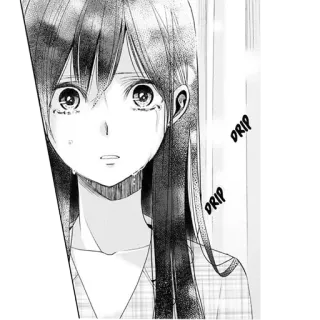 😢 DRIP DRIP Manga, Fille, Pleurs, Triste, Anime, Larmes, Goutte, Monochrome whatsapp sticker