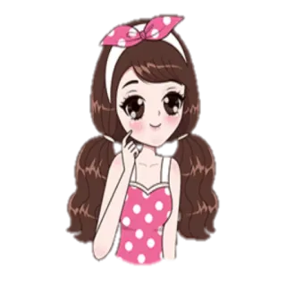🤔 desenho animado, menina, fofo, anime, adesivo, ilustração telegram sticker