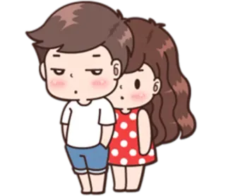 😒 dibujos animados, pareja, amor, relación, lindo telegram sticker