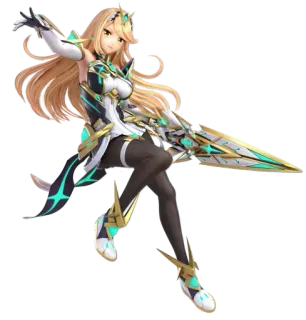 🤍 Mythra Anime, Videogame, Personage, Mythra, Zwaard, Blond, Fantasy telegram sticker