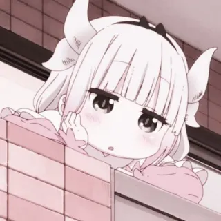 🎀 Kanna Kamui Miss Kobayashi's Dragon Maid anime, naga, Kanna Kamui, imut, kawaii, kartun telegram sticker