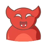 😂 diabo, demônio, monstro, desenho animado, ilustração, vermelho, halloween telegram sticker