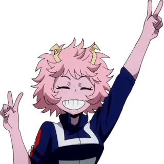 ✌️ Mina Ashido My Hero Academia Anime, My Hero Academia, Mina Ashido, Signo de la paz telegram sticker