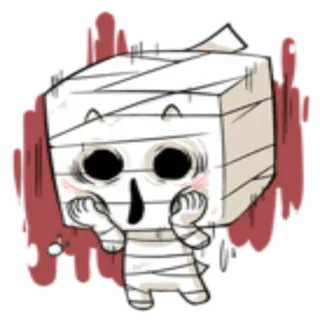 😮 mummy, cartoon, character, halloween telegram sticker